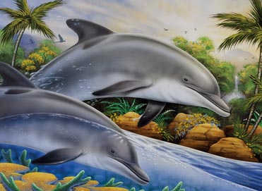 Malen nach Zahlen 40x32,5cm Delfine